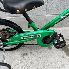 予定者決定　自転車　子供用　14インチ　緑の画像