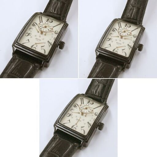 動作品 muta 自動巻き腕時計 MU-7001 メンズ レクタンギュラー 2針+レトログラート デュアルタイム 裏スケ ベルト劣化あり ムータ Ｔ 札幌市 清田区 平岡 動作品 muta 自動巻き腕時計 MU-7001 メンズ レクタンギュラー 2針+