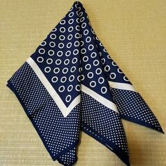 【結ぶと映える！】２種類の水玉が個性的なスカーフの画像