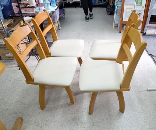 4人掛け ダイニングセット テーブル+イス4脚 回転イス ナチュラルブラウン ニトリ ☆ 札幌市 北区 屯田 