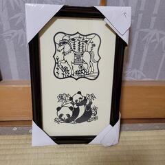 お話中です。切り絵の額　黒