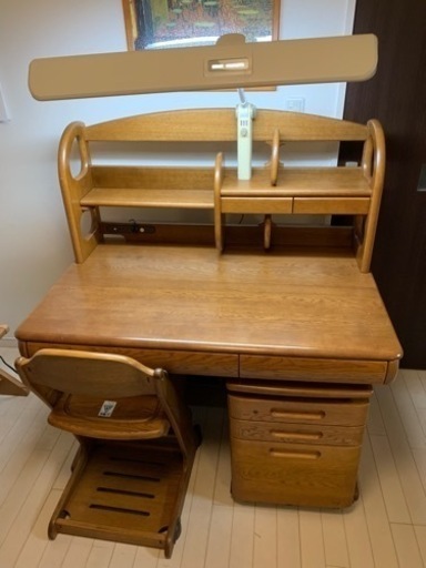 早期引き渡し可能でお値下げ　美品　浜本工芸　学習机　4点セット