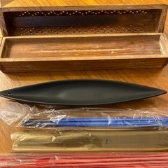 【譲ります】木製・陶器お香立て お香 ライターの画像