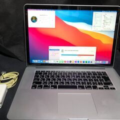 「MacBook Pro Retina 15インチ Late 2013 ME293J/A」大画面＆高細密Retinaディスプレイ搭載 / クアッドコア Core i7搭載 /メモリー8GB / SSD-256GB / MacOS(Big Sur)&Office2019とWin10＆Office2010の選択起動可能 / Webカメラ / Bluetooth / 無線LAN /中古品