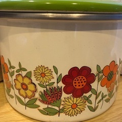 新品箱入り♪レトロホーロー花柄♪の画像