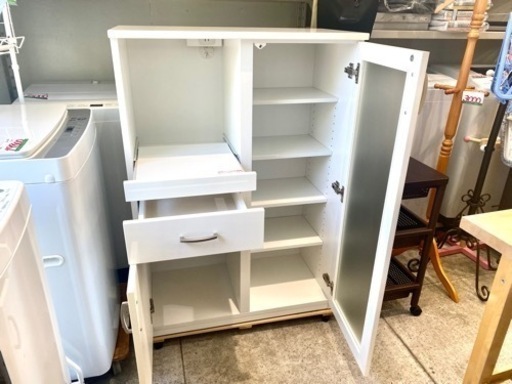ニトリ レンジボード コパン キッチンボード 食器棚 レンジ台 ホワイト 中古