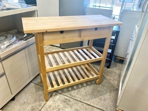 IKEA イケア FÖRHÖJA フォルホイア キッチンワゴン 木製 中古 キッチンカウンター