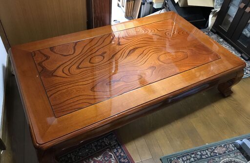 欅 けやき 天然木 高級座卓テーブル 座卓机 現状品!!