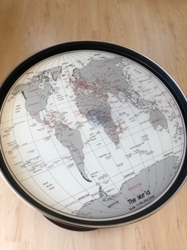 世界地図天板　キャスター付きテーブル