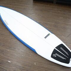 サーフボード 約188cm 3枚フィン ホワイト×スカイブルー 白水色