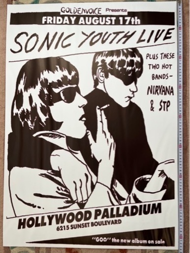 期間限定掲載　SONIC YOUTH ソニックユース　ポスター　ニルバーナNIRVANA GOLDENVOICE　引き取り限定