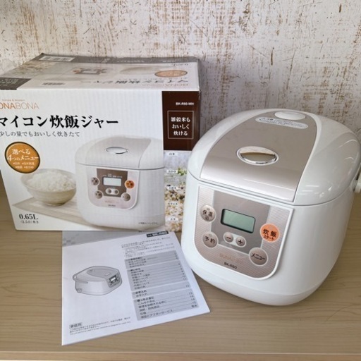BONABONA 炊飯ジャー 3.5合 炊飯器 BK-R60-WH 白 マイコン炊飯ジャー 2022年製