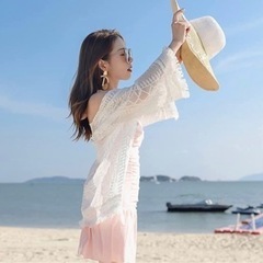 水着　体型カバー　羽織　ビーチウェア ビキニカバー ビキニブラウス パレオ水着 ビーチドレスの画像