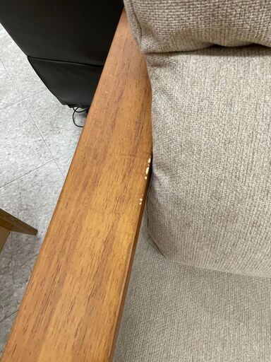 ?NAFCO(ナフコ) 3Pソファ ?定価￥29,900? 天然木使用 人気のファブリック素材? 4234