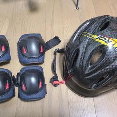 【室内保管】自転車デビューフルセット　自転車子供用14インチ、ヘルメット、肘&膝サポーター、補助ハンドル、補助車輪　セットの画像