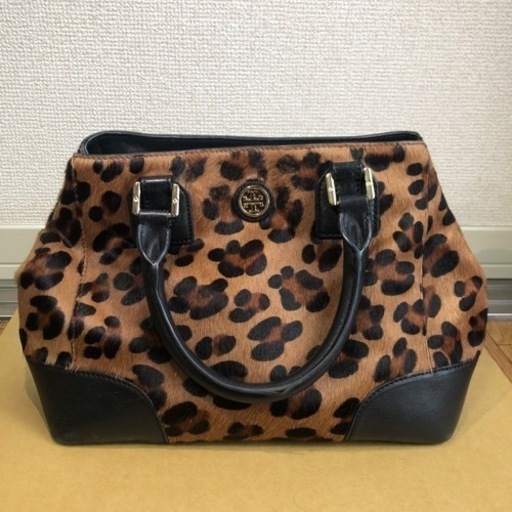 トリーバーチ2way ハンドバッグレオパード　ショルダー紐無し