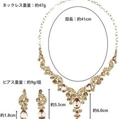 ネックレス ピアス 2点セット 結婚式 パーティー 発表会の画像