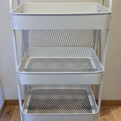 【GW価格】キッチンワゴン 収納カート バスケットトローリー スチール