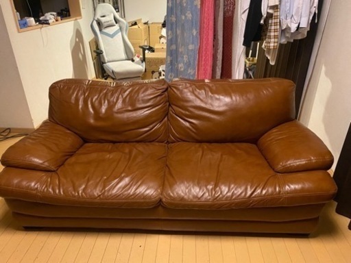 ニトリ製　2人掛け　合皮ソファ　美品