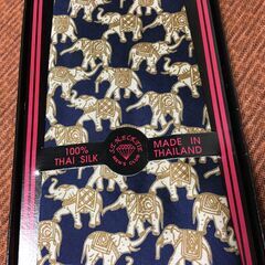 よければ【未使用品】象柄だゾウ 100％THAI SILKネクタイ MADE IN THAILAND シルク ケース入 の画像