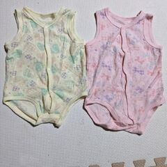 夏用前開き肌着ロンパース　女の子　60cm