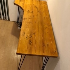 LOWYA [幅140] L字デスク（ライトブラウン） 天然木 無垢材使用