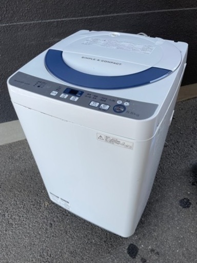 【特価】SHARP 洗濯機　2016年製　ES-GR55R-H