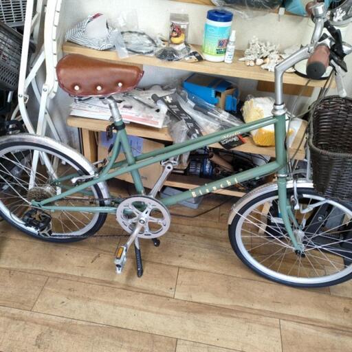 [受渡し完了しました] おしゃれな Bianchi Merlo 20インチ 籐風バスケット付きです  かながわペイ(20%)使えます 整備済