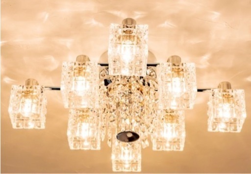 【ほぼ未使用】Ampoule シャンデリア シーリングライト 照明 8灯 12畳 10畳