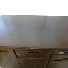 ■レンジ台 扉破損 キッチンカウンター 収納 棚 家具 木製 扉 アンティーク KG-AT-0023 DIY 木材 物置きの画像