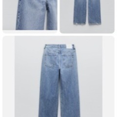 ZARA 女性 ミッドライズ ストレートロング丈ジーンズ ミッドブルーの画像
