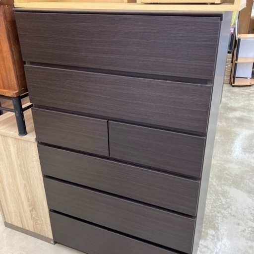 ☆ジモティ割あり☆ 7段衣装ケース ブラウン H132×W73×D41