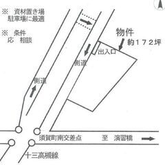 ★貸土地★   高槻市須賀町　172坪　 #資材置き場　＃トラッ...