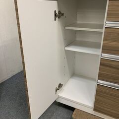 古賀家具 キッチンボード カプリス 幅150 キングウッドカラー シリンダーレール モイス 仕切りトレー レンジ台 中古 店頭引取歓迎 R7109)