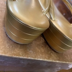 草履　金、黒セット　〜22cmの画像
