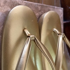 草履　金、黒セット　〜22cmの画像