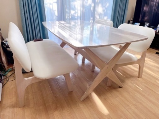 【超美品】ダイニングテーブルセット＋保護マット