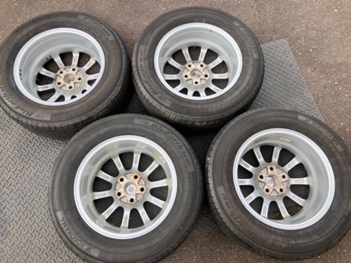 ヨコハマ ブルーアース 215/65R16 2020年製 社外アルミホイール付き バリ山 4本セット アルファード ヴェルファイア等