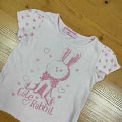 うさぎ柄　半袖Tシャツ【used 80】の画像