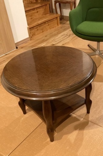 マルニ木工MARNI 昭和レトロ 木製 丸テーブル ローテーブル