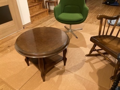 マルニ木工MARNI 昭和レトロ 木製 丸テーブル ローテーブル