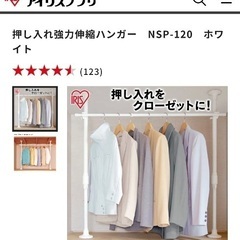 アイリスオーヤマ 押し入れ強力伸縮ハンガー（NSP-120）の画像
