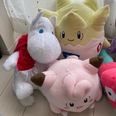 ポケモン＋ムーミンぬいぐるみの画像