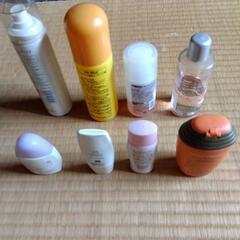 　無料で女性用ヘアスプレーワックスとウィッグ専用コンディショナーとUVロ-ションと日焼けオイルとネイル用とネイル用除光液おまとめセットの画像