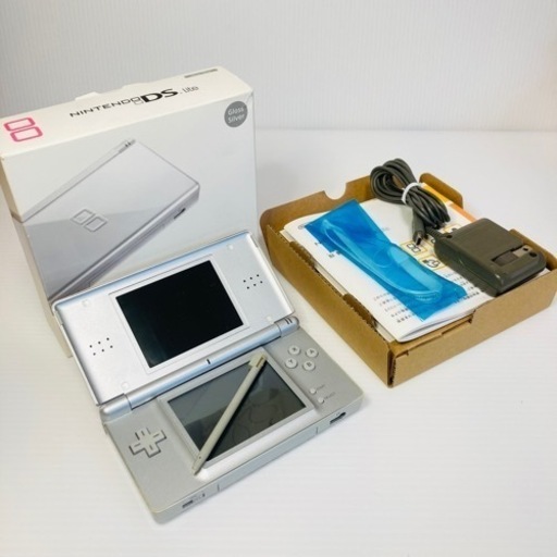 ニンテンドーDS Lite グロスシルバー 銀 本体 箱 説明書 タッチペン ストラップ 中古品 動作確認済み