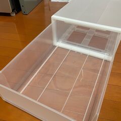 無印良品 ポリプロピリン収納ケース2個セット（約幅34×奥行44.5cm×高さ18cm）の画像