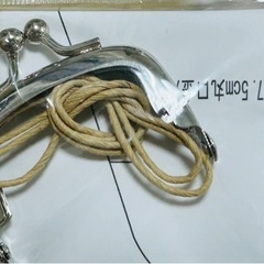 クラフト　がま口（材質スチール、麻紐付き）の画像
