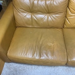 値下げしました。オイルレザーソファの画像