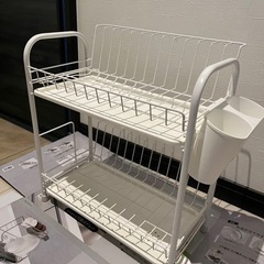 2段★コンパクト 水切りカゴ ラック♡ホワイト