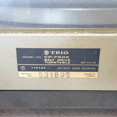 ☆★y■TRIO トリオ ターンテーブル レコードプレーヤー KP-F505 レトロ 1976年 アンティーク 当時物の画像